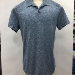 THEORY Electric Mens S Polo Ocean Slub Shirt Blue